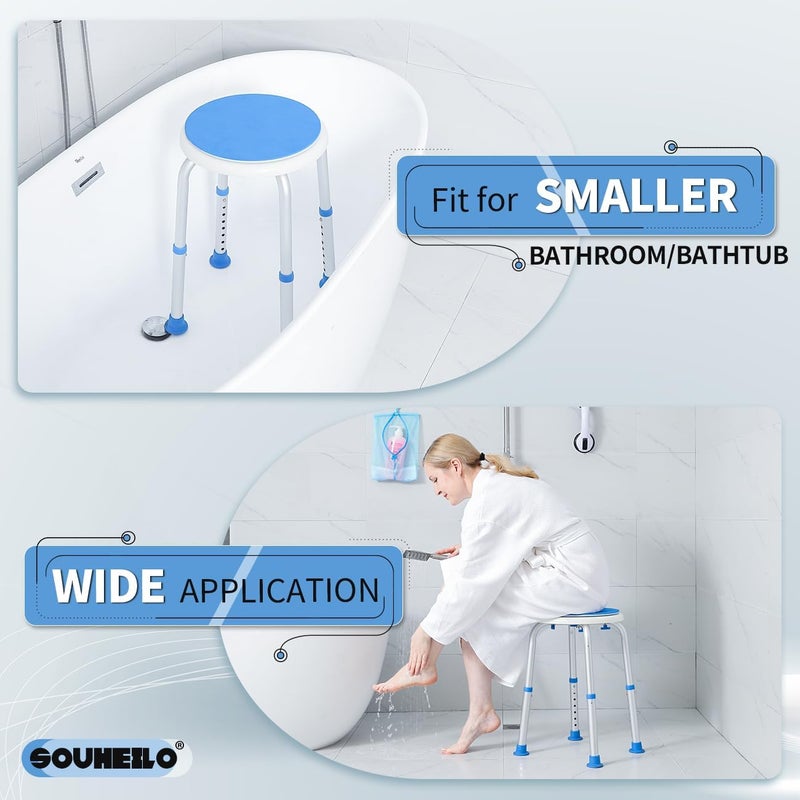 Souheilo FSA Eligible Swivel Bath Chair, Adjustable Small Chair for Inside Tub, Tool Free Shower Seat, Elderly/Disable/Pregnant by - Image 5